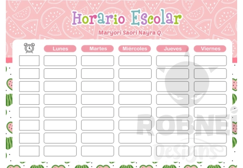 Modelo Horario Escolar 02
